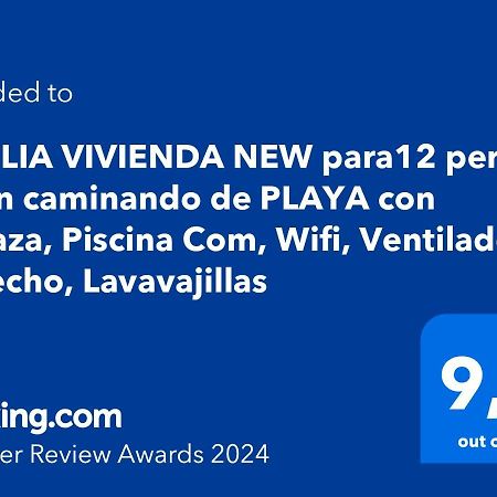 Amplia Vivienda New Para12 Pers A 4 Min Caminando De Playa Con Terraza, Piscina Com, Wifi, Ventiladores De Techo, Lavavajillas Roquetas de Mar Dış mekan fotoğraf