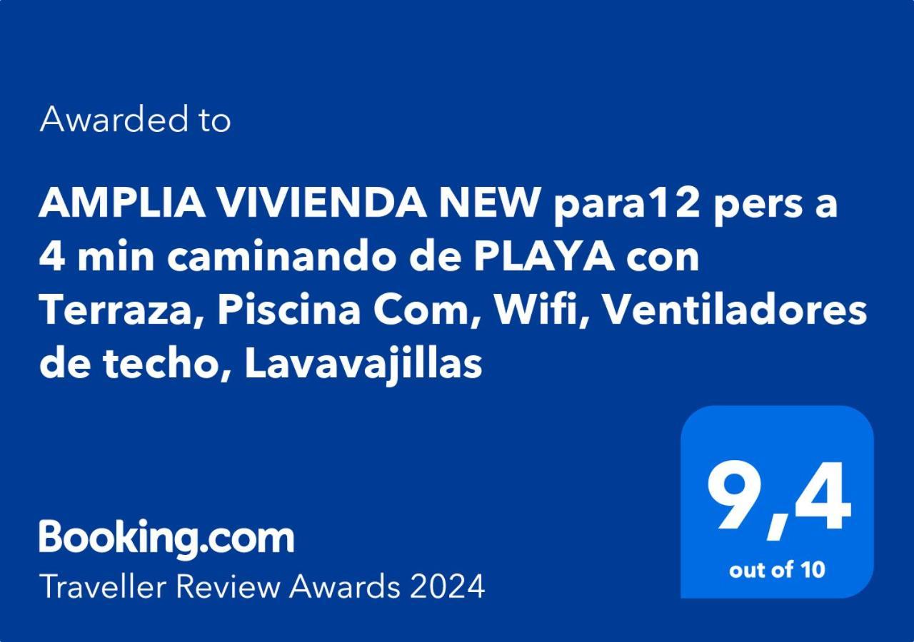 Amplia Vivienda New Para12 Pers A 4 Min Caminando De Playa Con Terraza, Piscina Com, Wifi, Ventiladores De Techo, Lavavajillas Roquetas de Mar Dış mekan fotoğraf