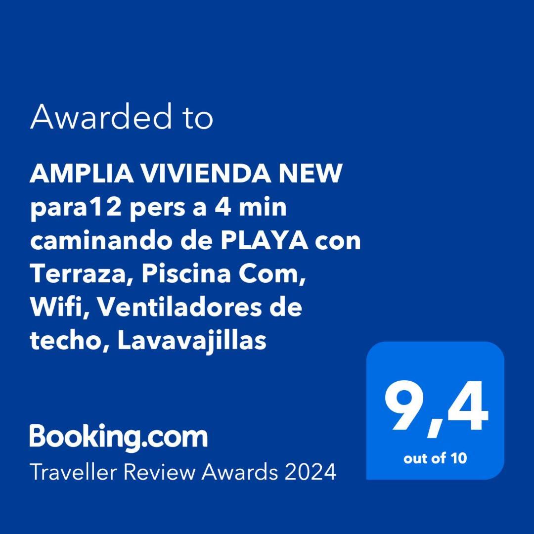 Amplia Vivienda New Para12 Pers A 4 Min Caminando De Playa Con Terraza, Piscina Com, Wifi, Ventiladores De Techo, Lavavajillas Roquetas de Mar Dış mekan fotoğraf